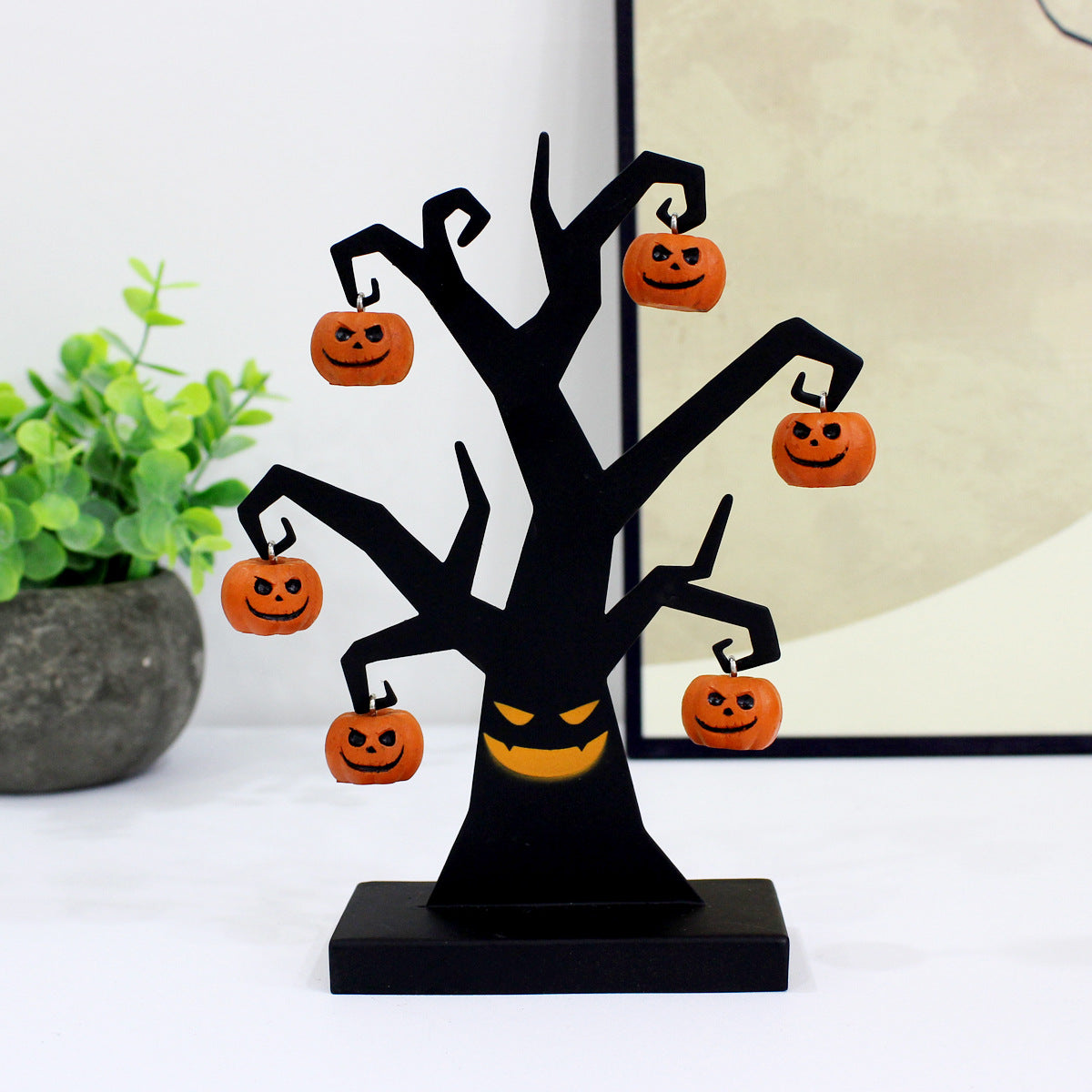 Halloween Pumpkin Tree Ornaments Room Decorations Table Metal Craft Home Decor Gifts