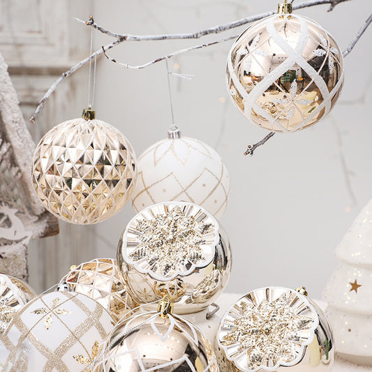 9PCS Boutique Painted Christmas Ball Xmas Tree Decorations Hanging Ornaments 10cm/3.9in