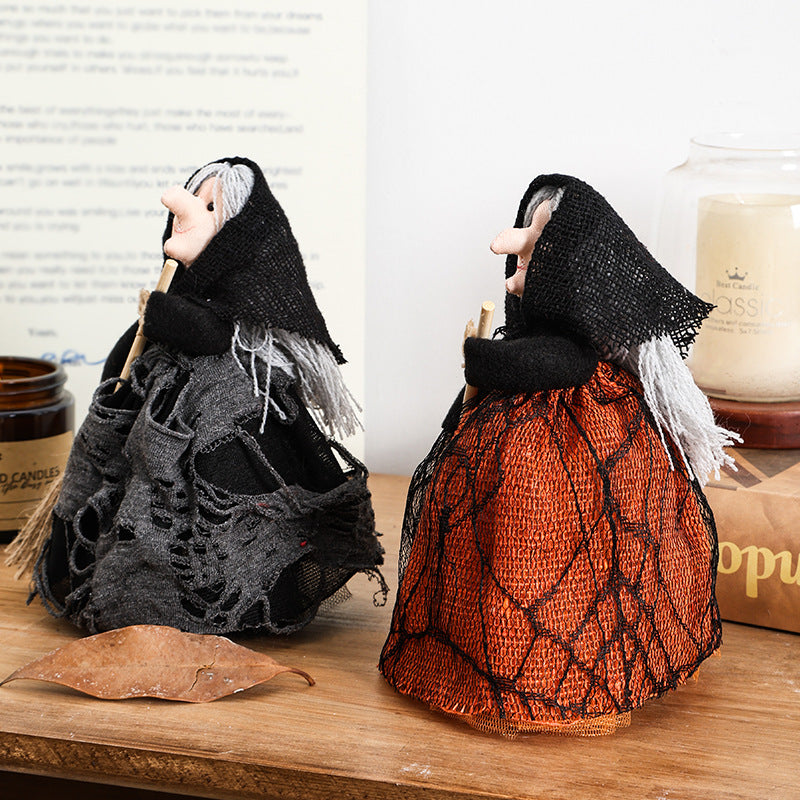 Halloween Witch Broom Ornaments for Home Decor Tree Topper Holiday Party Props Room DecorationsGifts
