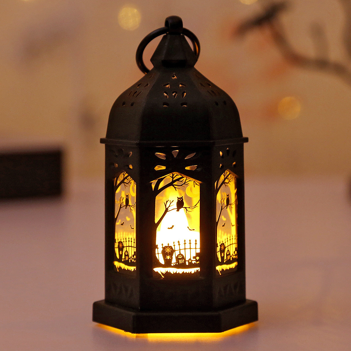 Halloween Decorations LED Pumpkin Lamp Electronic Candle Light Ornaments Holiday Party Supplies Prop Small Night Light Table Decoration