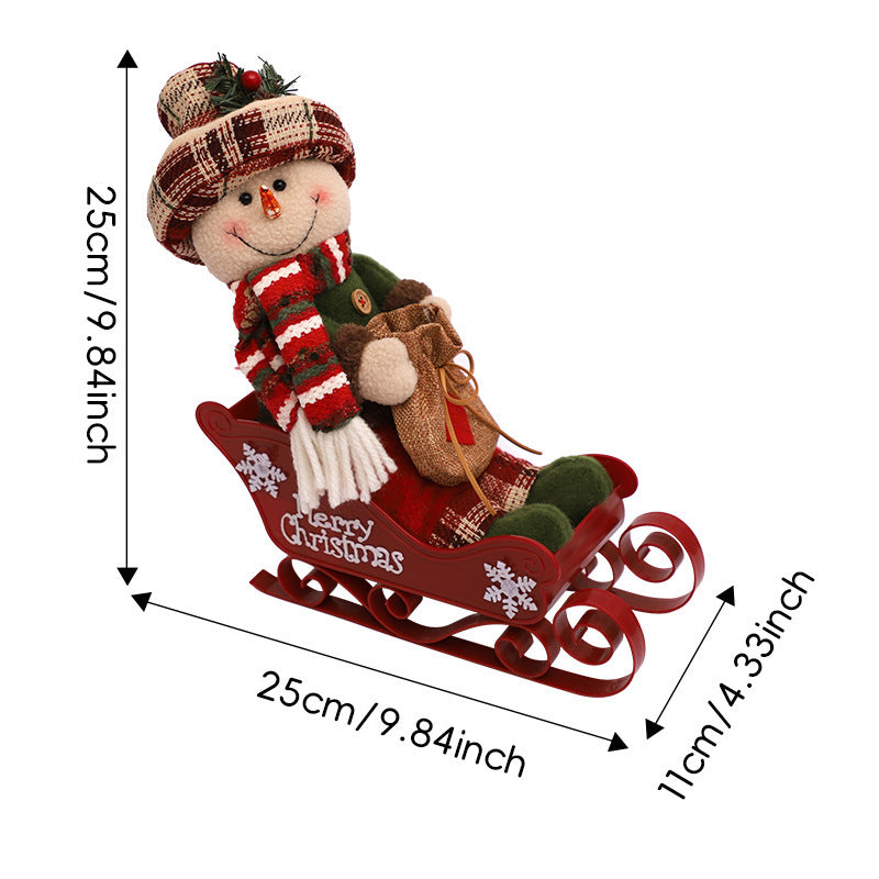 Christmas Decorations Sleigh Santa Snowman Doll Ornaments Xmas Home Decor Gifts