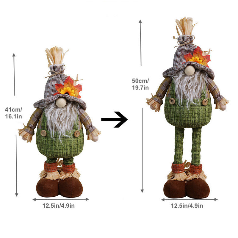 Maple Sunflower Gnome Thanksgiving Decorations Telescope Dwarf Fall Harvest Festival Doll Ornaments Home Decor Shop Window Displays Autumn Gift