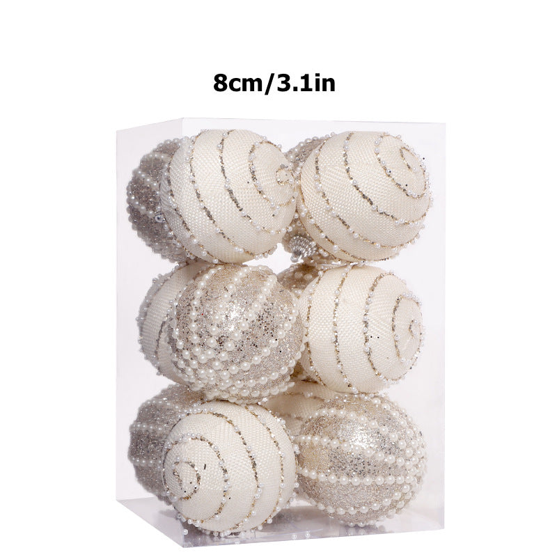Christmas Decorations Bead Painted Foam Christmas Ball Set Xmas Tree Pendant Holiday Hanging Ornament 12PCS 8cm/3.1in