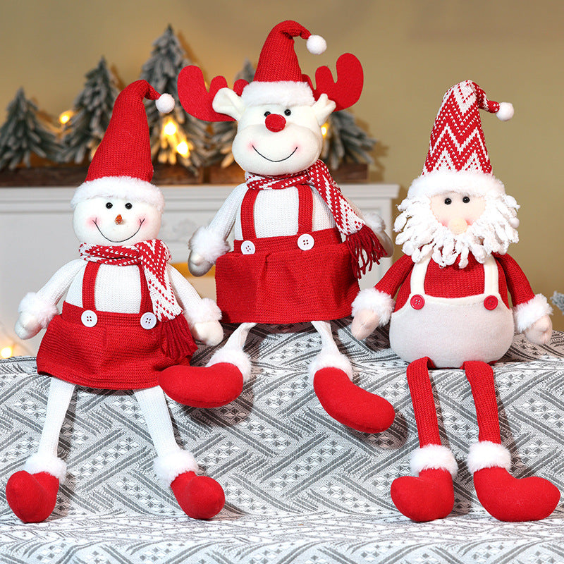 Christmas Decorations Cute Snowman Doll Longlegs Santa Ornaments Holiday Gift Festive Home Decor