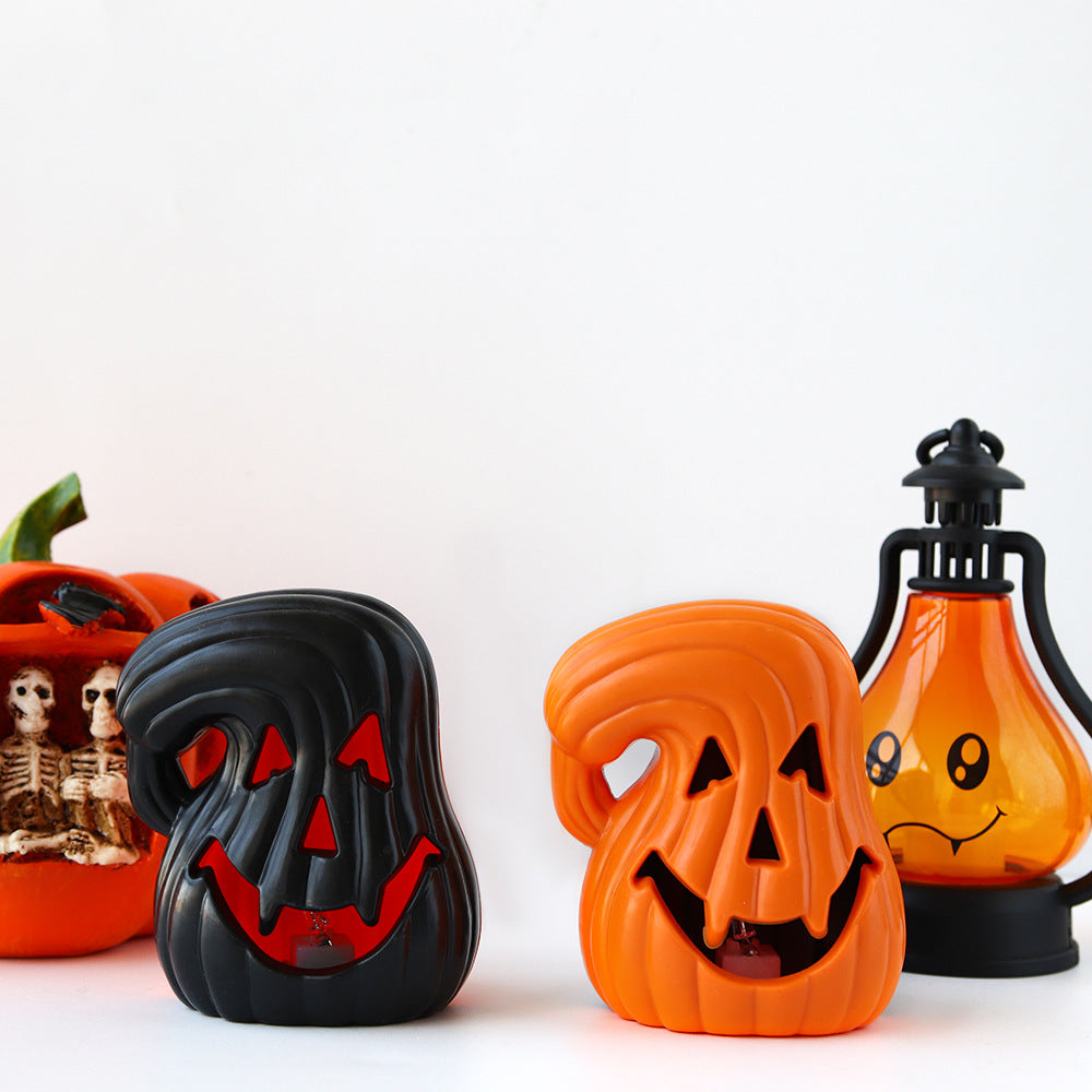 2Pack Creative Pumpkin Light LED Night Lamp Halloween Decorations Tilted Pumpkin Table Ornaments Party Props Holiday Home Decor