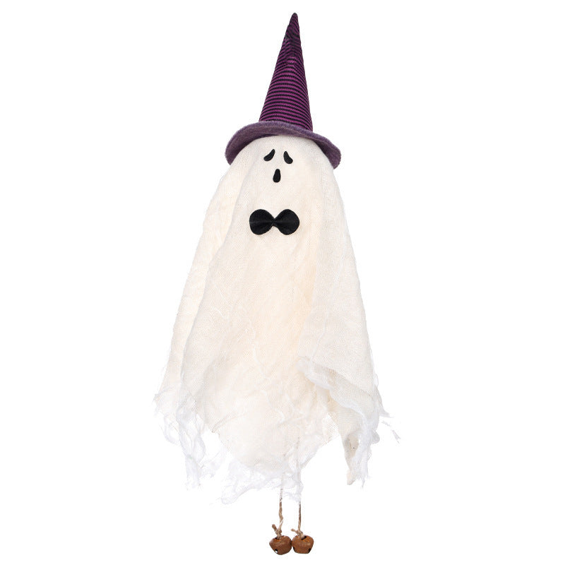 Halloween Decorations White Ghost Wind Bell Hanging Ornaments Witch Hanger Decorative Pendant Holiday Home Party Decoration Props