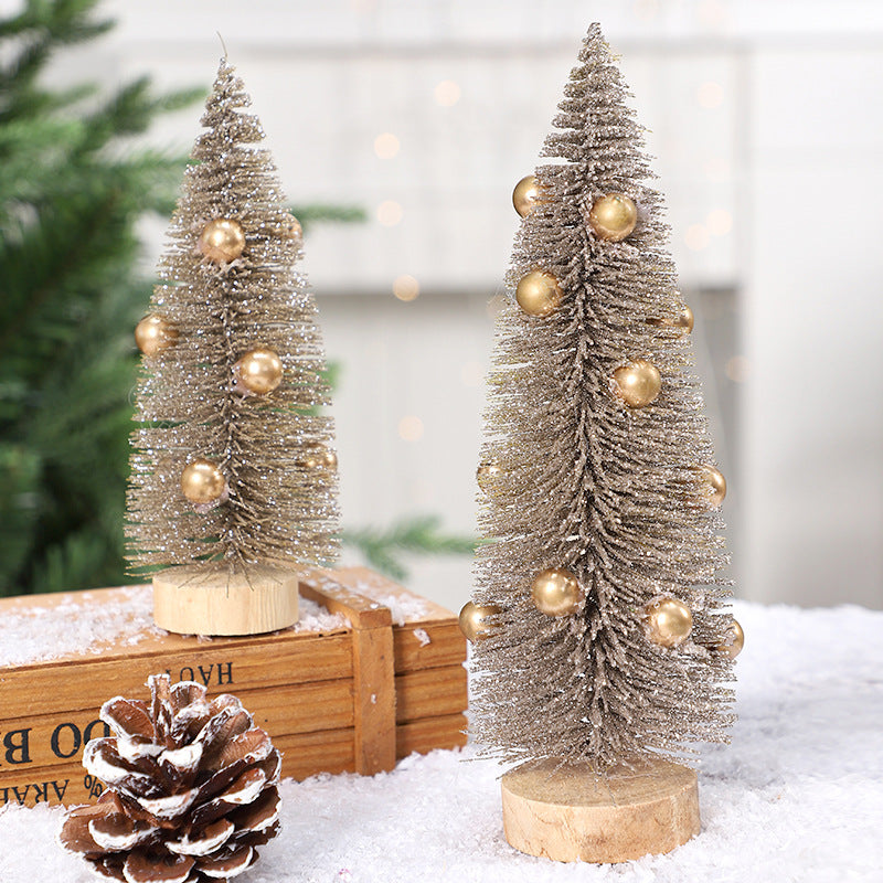 Christmas Decorations Mini Pine Needle Christmas Tree Desktop Micro Landscape Ornament
