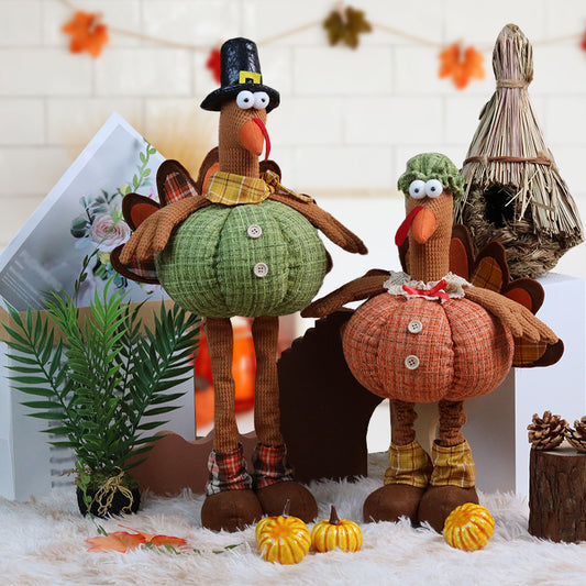Thanksgiving Decorations Telescope Turkey Doll Ornaments Fall Home Decor Harvest Festival Shop Window Decoration Autumn Gifts