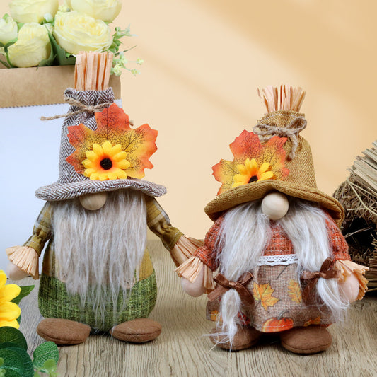 Fall Decorations Gnome Doll Ornaments Thanksgiving Home Decor Harvest Festival Decorations Sunflower Maple Dwarf Autumn Gifts