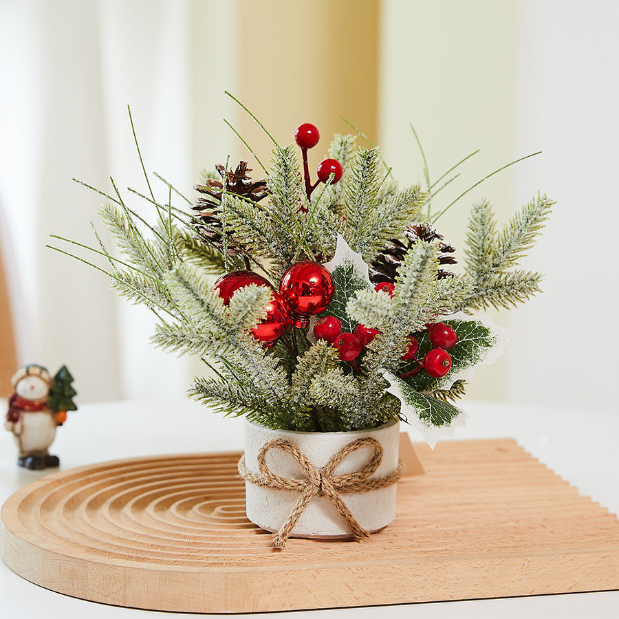Mini Christmas Tree Tabletop Xmas Tree Bonsai Ornaments Christmas Decorations Holiday Party Home Decor