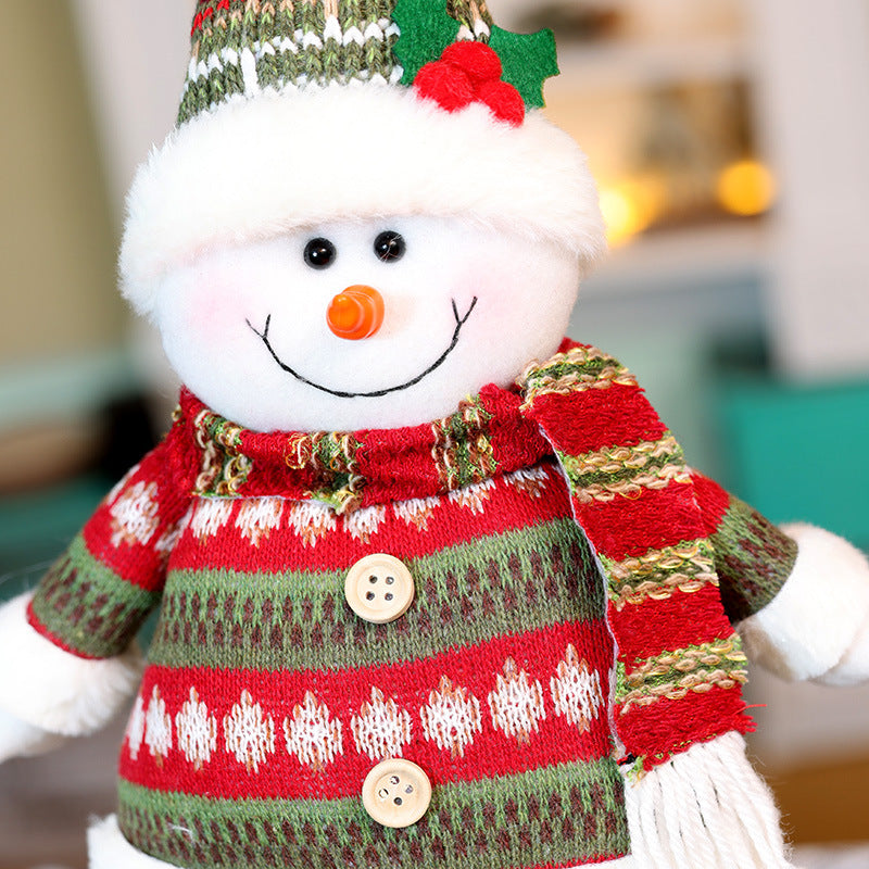 Christmas Decorations Stripe Santa Telescope Doll Snowman Deer Ornaments Gifts
