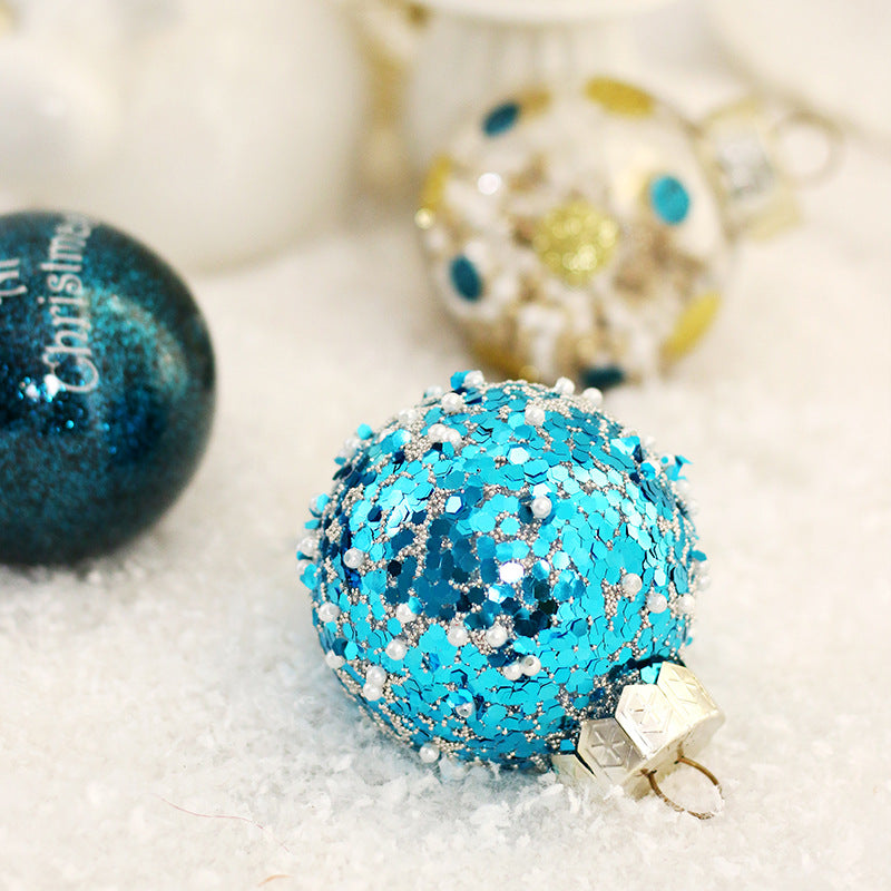 PET Painted Christmas Balls Blue Golden Baubles for Xmas Tree Decorations Party Ambient Hanging Ornament Home Decor