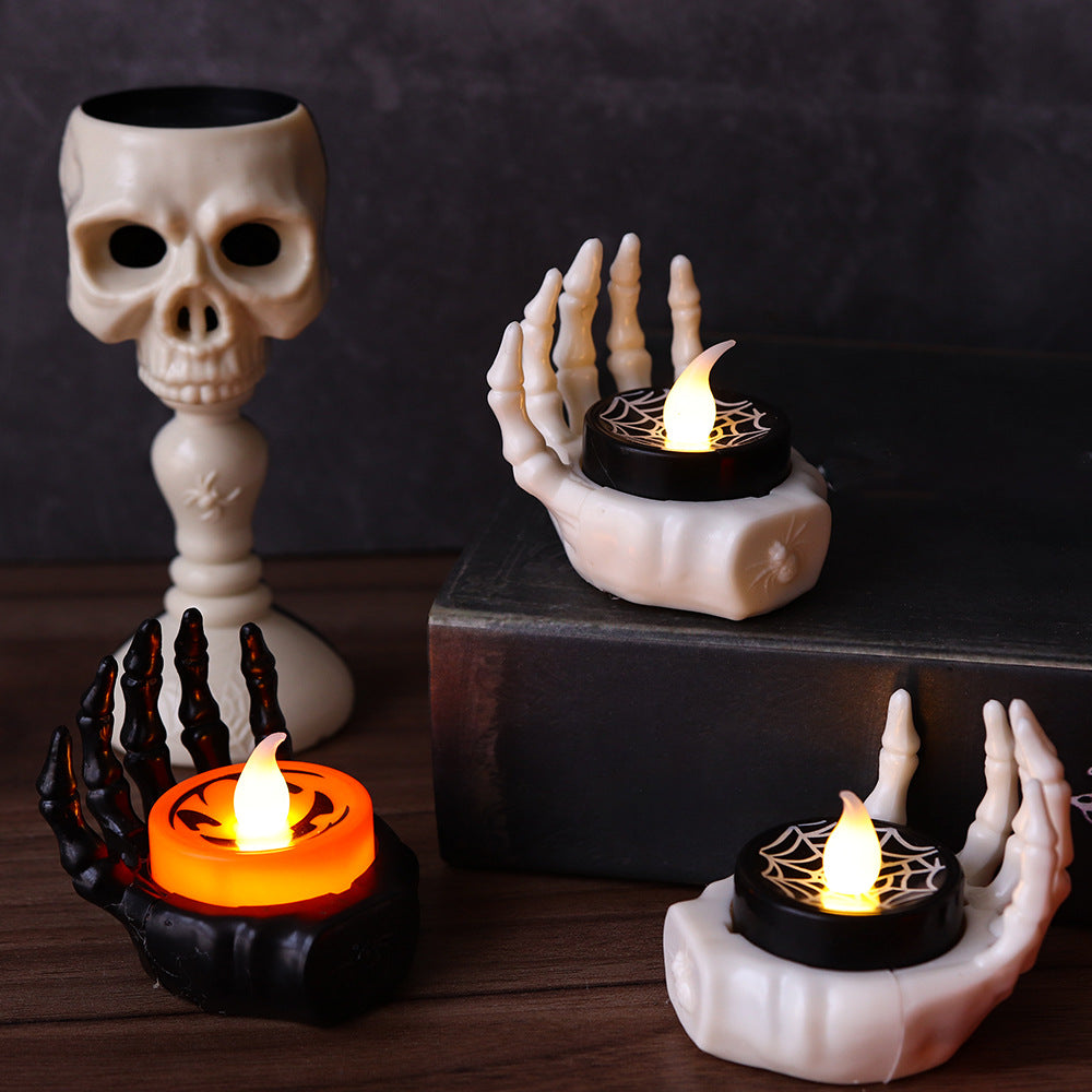 2PCS LED Night Lamp Halloween Decorations Palm Pumpkin Candle Light Table Ornaments Pub Ambient lighting Party Props