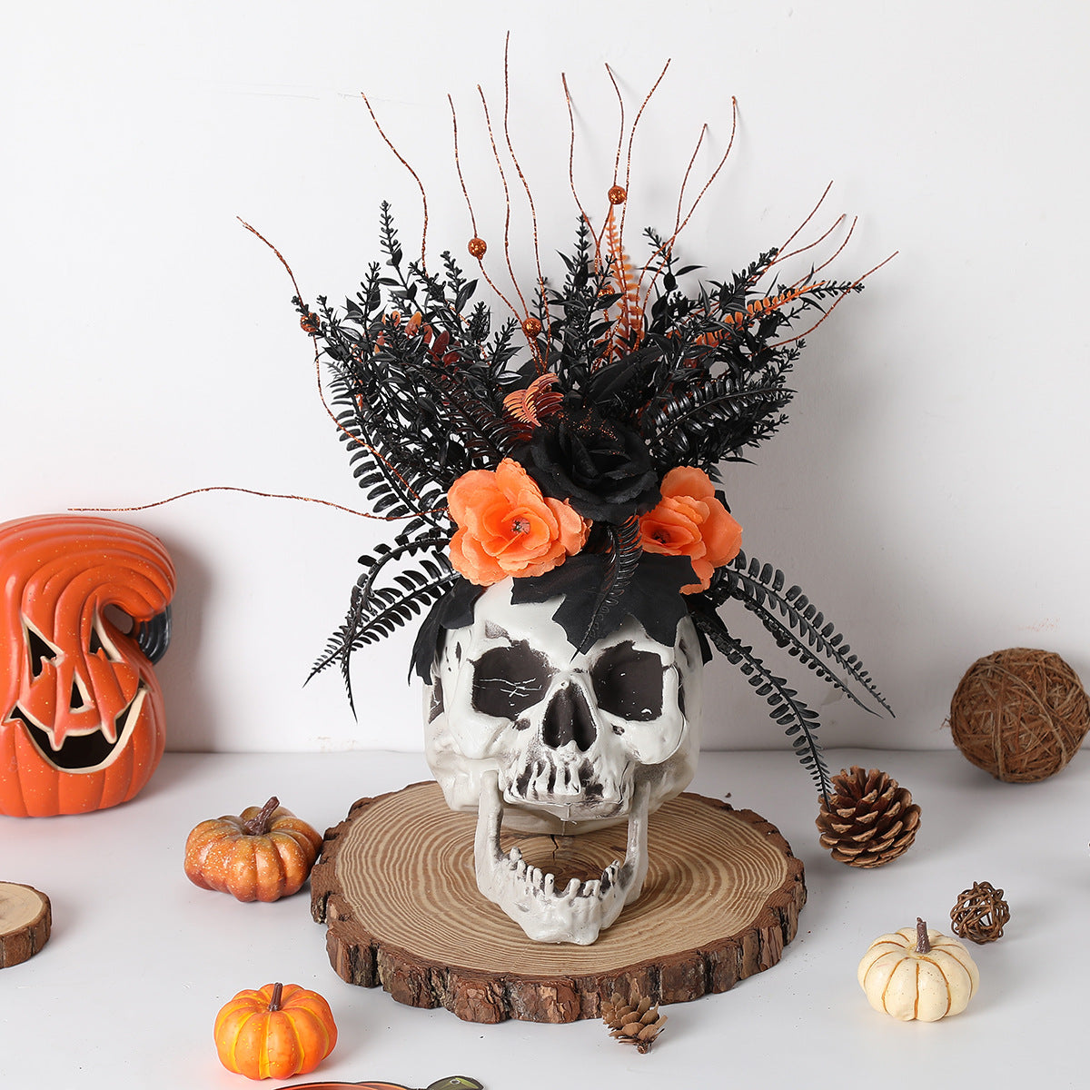 Halloween Decorations Skull Flowerpot Ornaments Tabletop Decoration Scared Atmosphere Props Party Decor