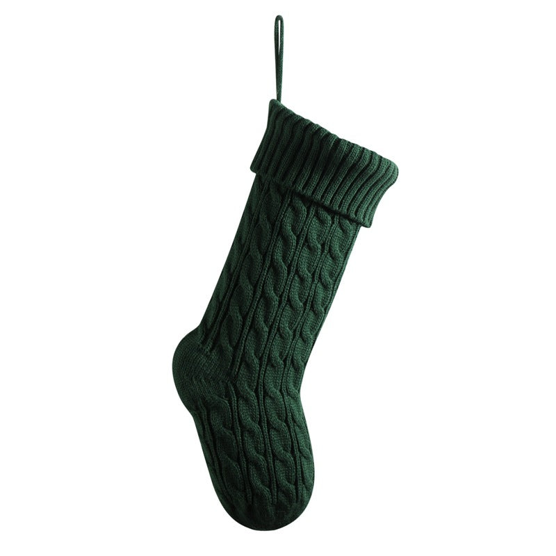 Knitted Twist Christmas Stocking Large Gift Bag Home Decorations Xmas Tree Fireplace Hanging Ornament Candy Bag