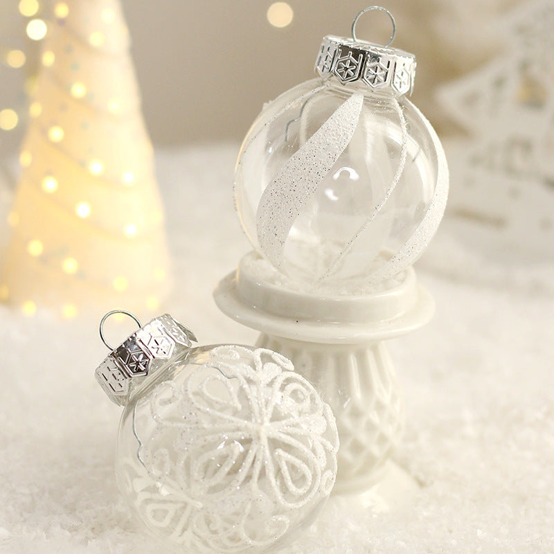 25PCS Christmas Balls Set Festive Hanging Ornament Christmas Tree Decoration Silver Baubles Party Wedding Decor