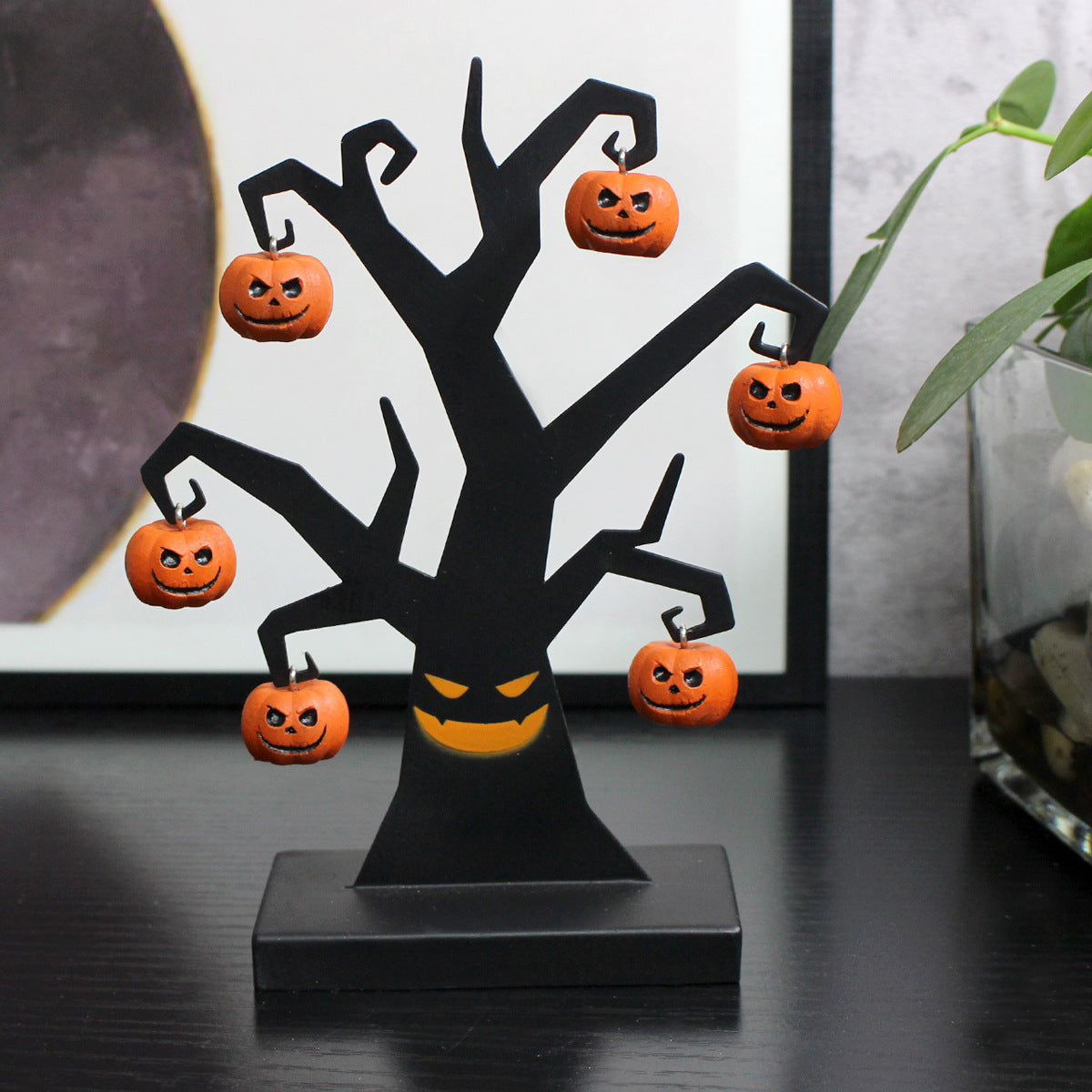 Halloween Pumpkin Tree Ornaments Room Decorations Table Metal Craft Home Decor Gifts