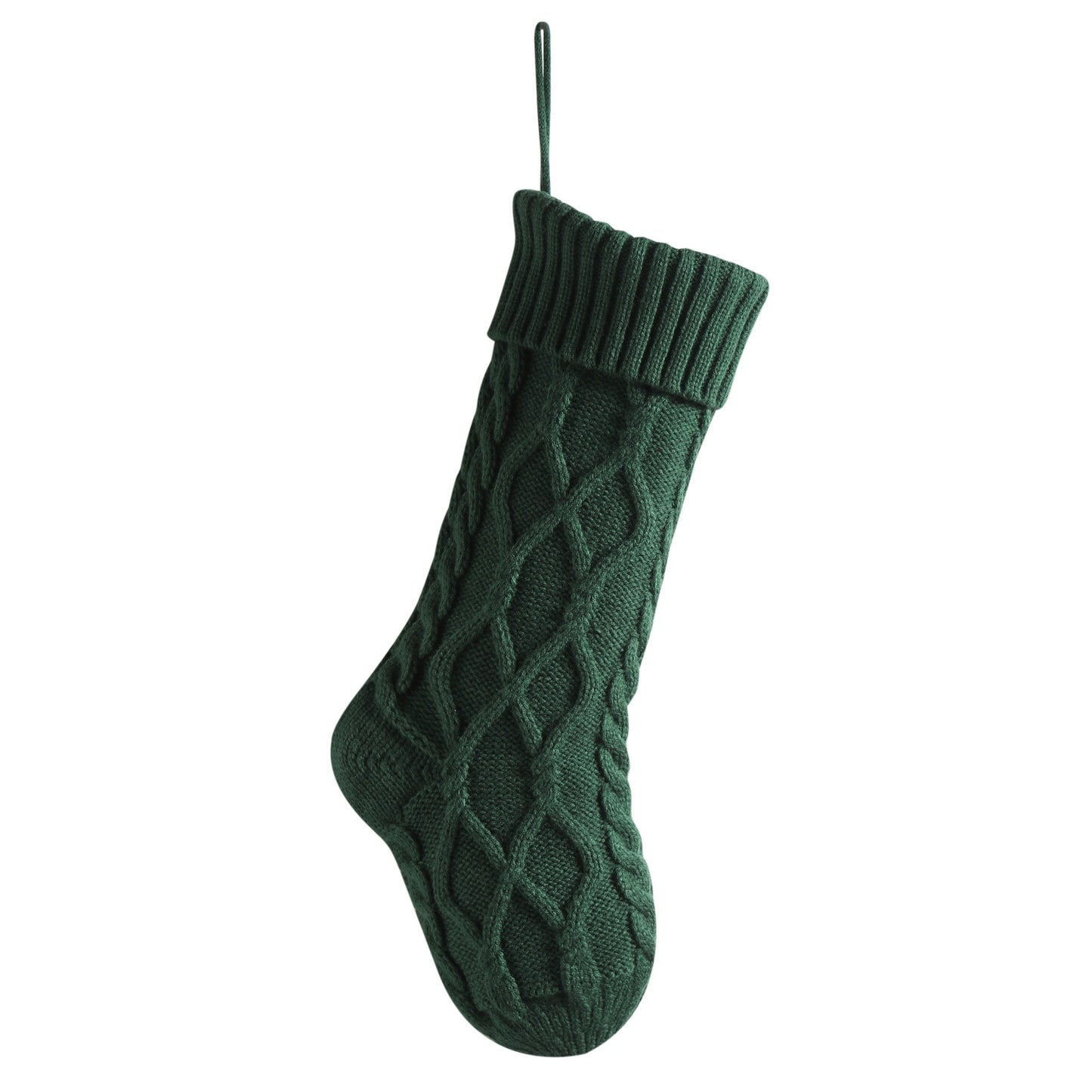 Christmas Decorations Knitted Twist Stocking Double Diamond Large  Gift Bag Xmas Tree  Hanging Home Fireplace Ornament 18"