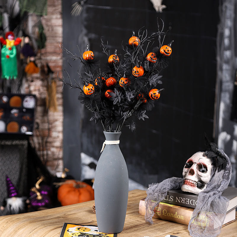 Halloween Decorations 5Pack Scary Pumpkin Branch Bouquet Ornaments Fall Home Decor