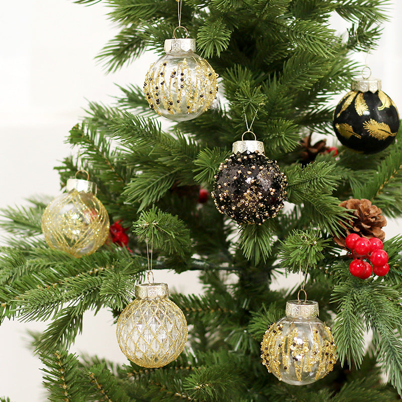 25 bolas de Navidad para árbol de Navidad, adornos colgantes, adornos dorados negros para decoración del hogar