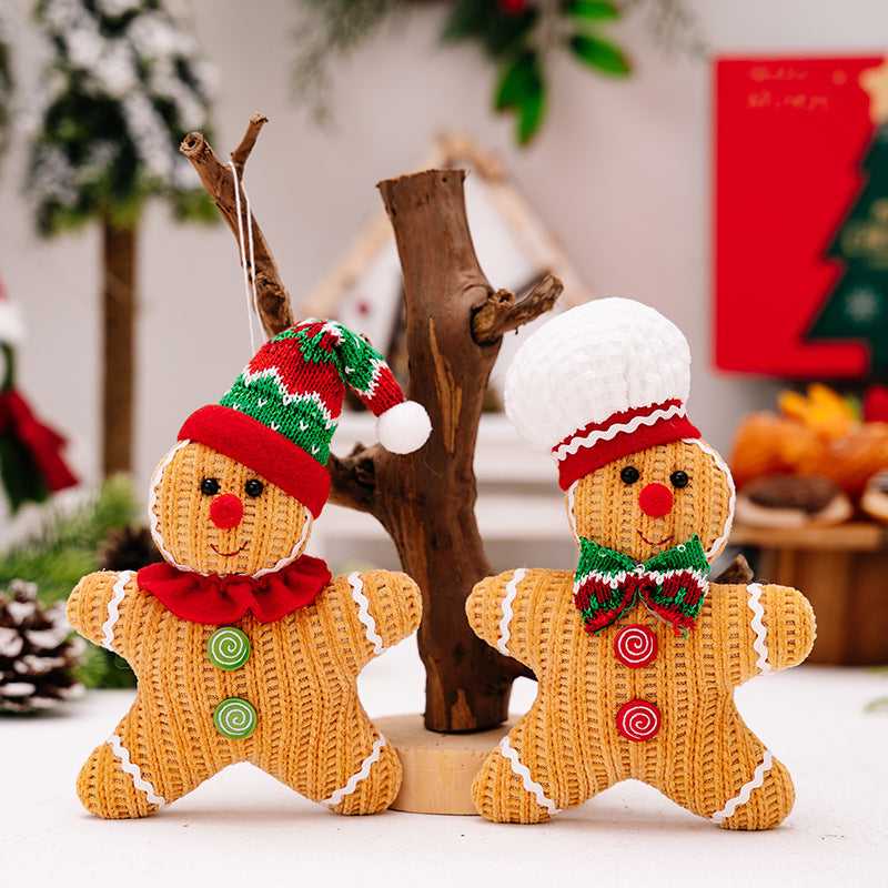 2Pack Ginger Man Pendants Christmas Tree Hanging Gingerbread Man Doll Ornaments Xmas Decorations