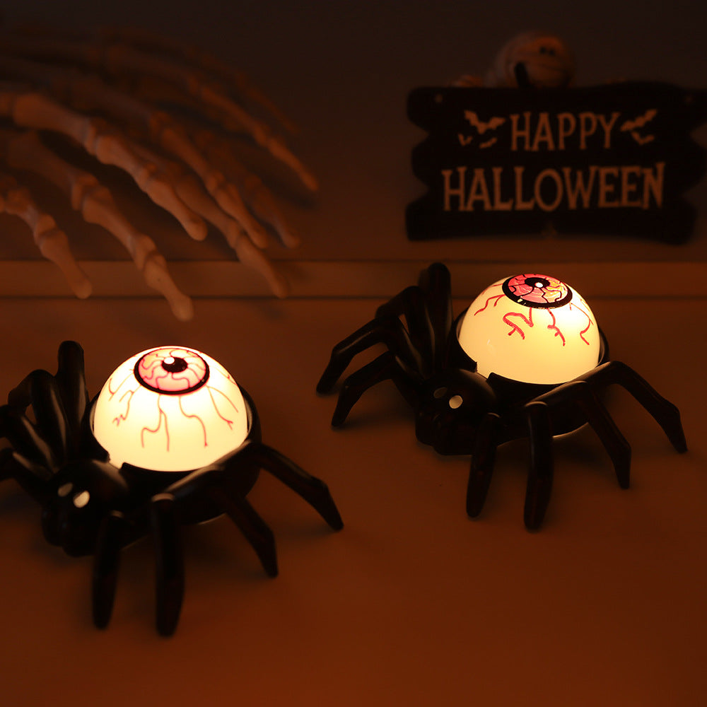 Halloween Decorations 2PCS Eyeball Night Lamp LED Spider Candle Light Tabletop Ornaments Pub Ambient lighting Party Props