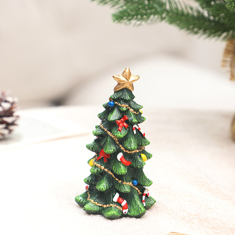 Christmas Decorations Mini Resign Christmas Tree Desktop Ornament Xmas Gift Holiday Party Home Decor