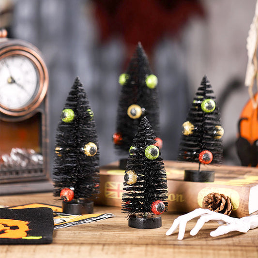 Halloween Decorations Scared Eyeballs Decorative Tree Tabletop Mini Pine Tree Party Ornaments Holiday Decoration Home Decor