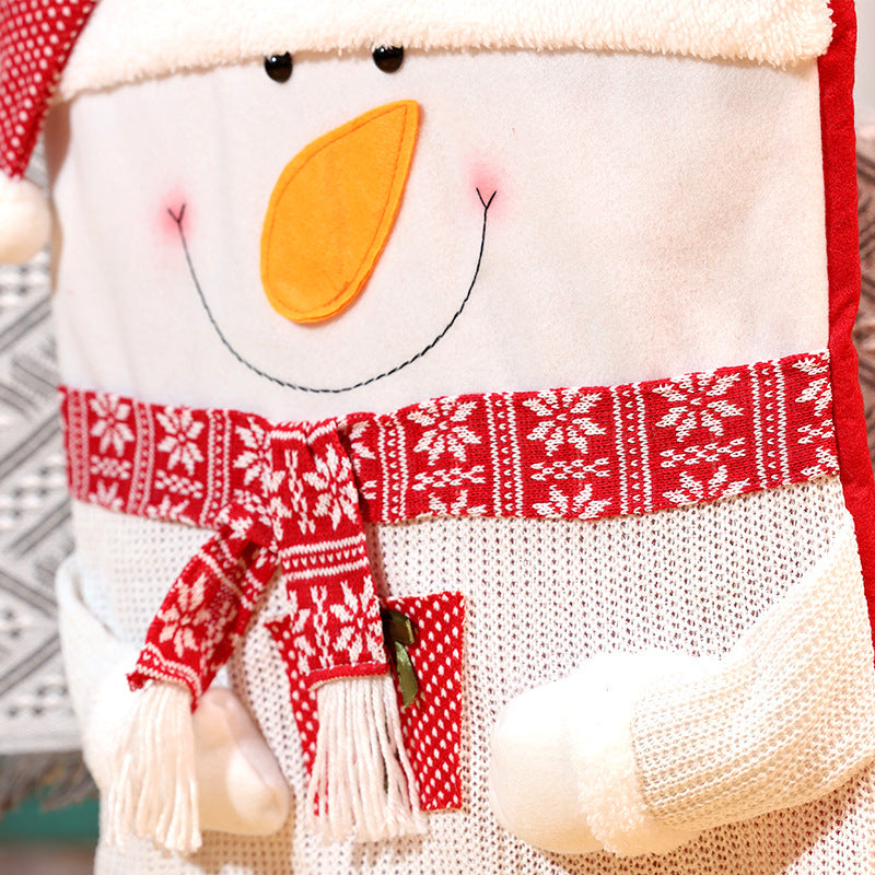 Christmas Decorations Faceless Santa Chair Covers Party Dinning Room Ornaments Snowman Seat Cover Festive Home Decor
