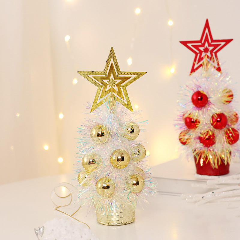 Mini Tinsel Christmas Tree Ornaments Christmas Decorations Hotel Party Tabletop Xmas Tree Home Decor