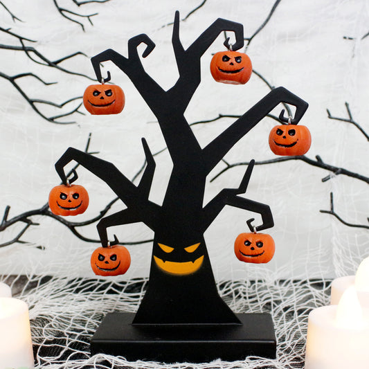 Halloween Pumpkin Tree Ornaments Room Decorations Table Metal Craft Home Decor Gifts