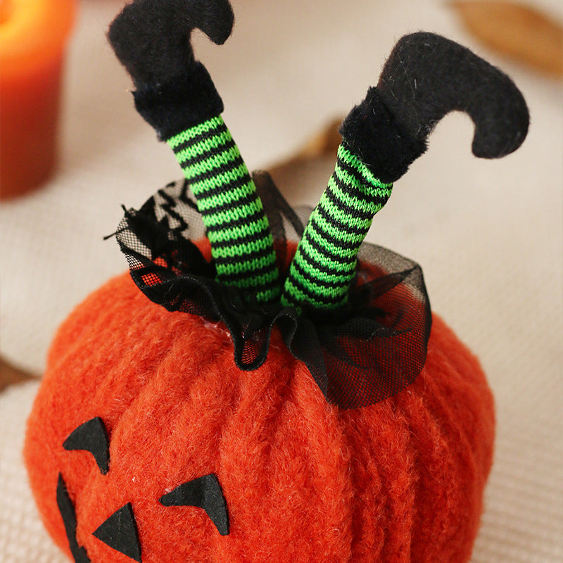Halloween Decorations Witch Feet Pumpkin Doll Ornaments Party Decoration Props Home Table Decor