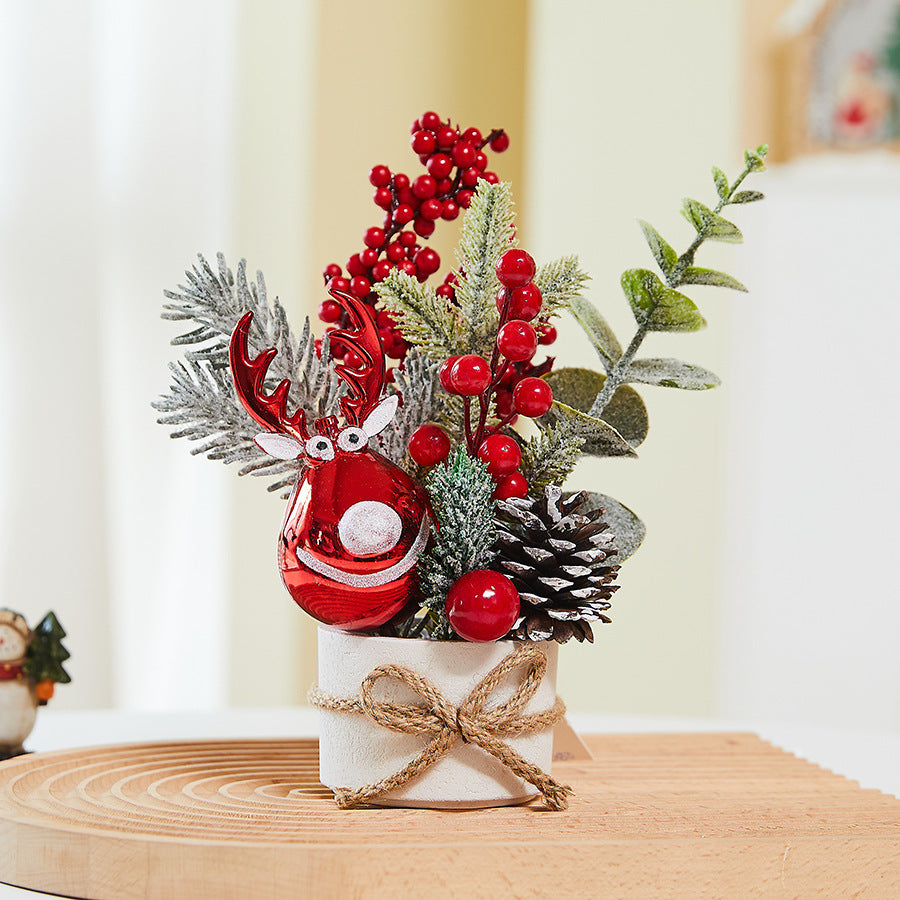 Mini Christmas Tree Tabletop Xmas Tree Bonsai Ornaments Christmas Decorations Holiday Party Home Decor