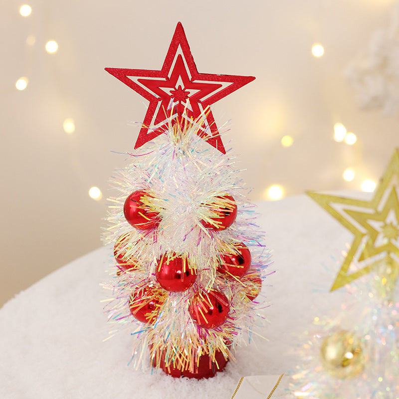 Mini Tinsel Christmas Tree Ornaments Christmas Decorations Hotel Party Tabletop Xmas Tree Home Decor