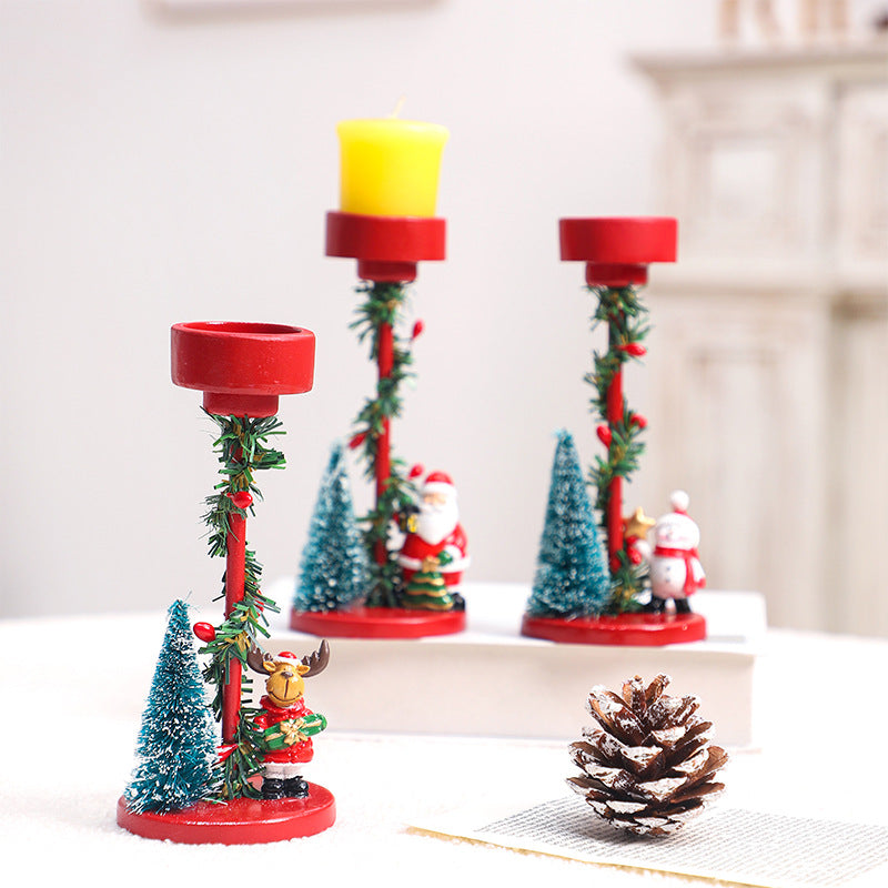 Christmas Tree Candle Holder Xmas Decorations Party Home Decor Desktop Ornaments Gift