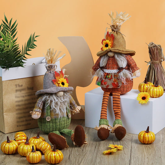 Thanksgiving Decorations Long Legs Gnome Doll Ornaments Harvest Festival Gifts Fall Home Decor Shop Window Decoration
