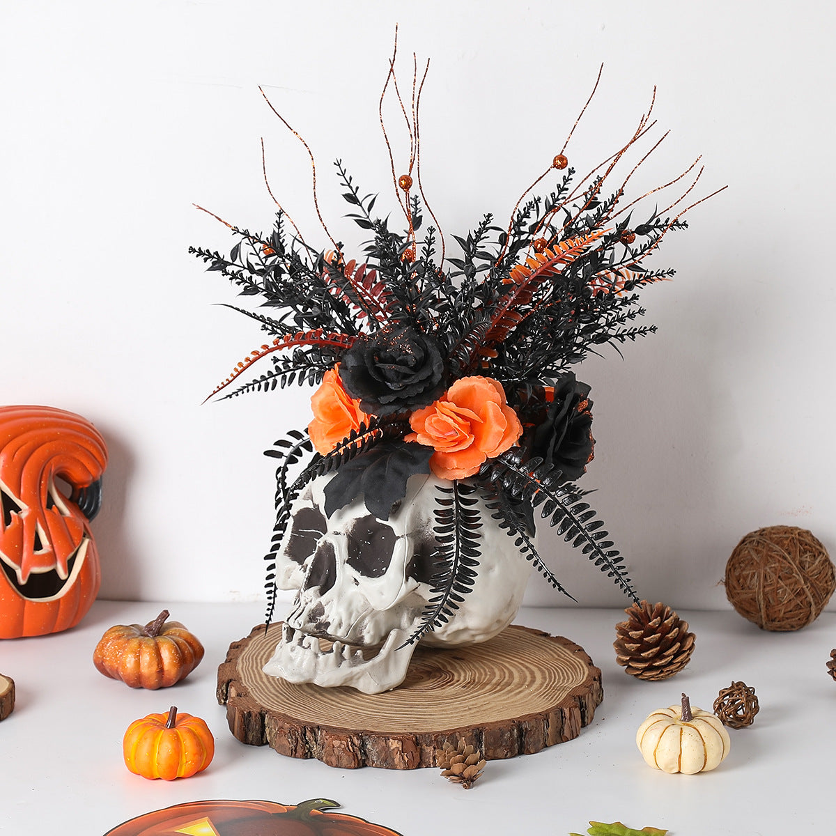 Halloween Decorations Skull Flowerpot Ornaments Tabletop Decoration Scared Atmosphere Props Party Decor