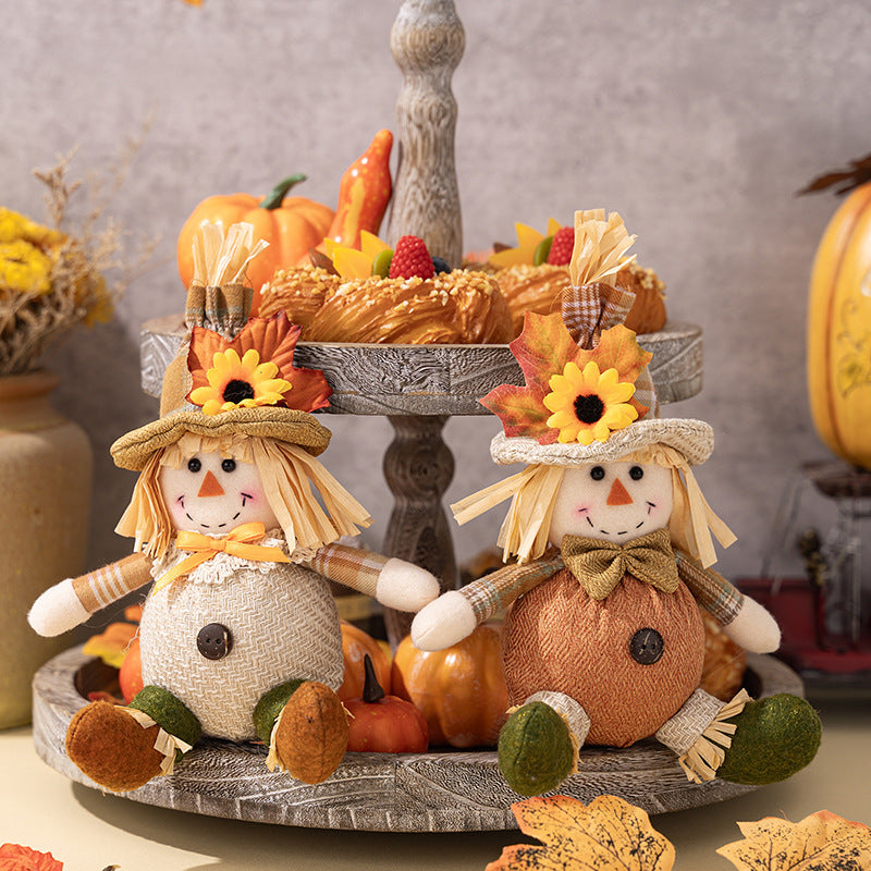 Thanksgiving Decorations 2Pack Strawman Hangings Ornaments Strawman Doll Hang Decoration Tabletop Ornaments Home Party Decor Harvest  Festival Gifts