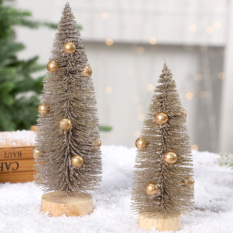 Christmas Decorations Mini Pine Needle Christmas Tree Desktop Micro Landscape Ornament