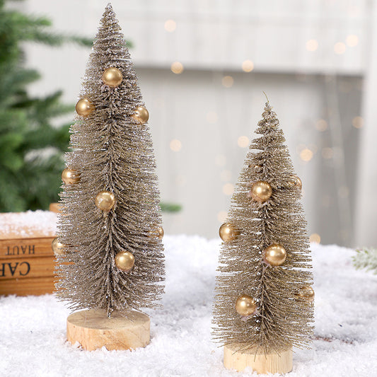 Christmas Decorations Mini Pine Needle Christmas Tree Desktop Micro Landscape Ornament