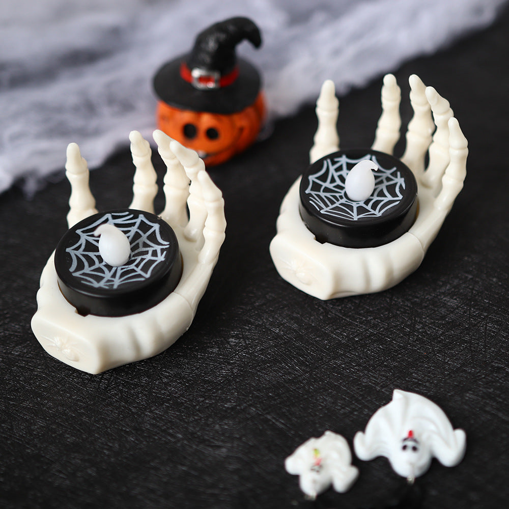 2PCS LED Night Lamp Halloween Decorations Palm Pumpkin Candle Light Table Ornaments Pub Ambient lighting Party Props