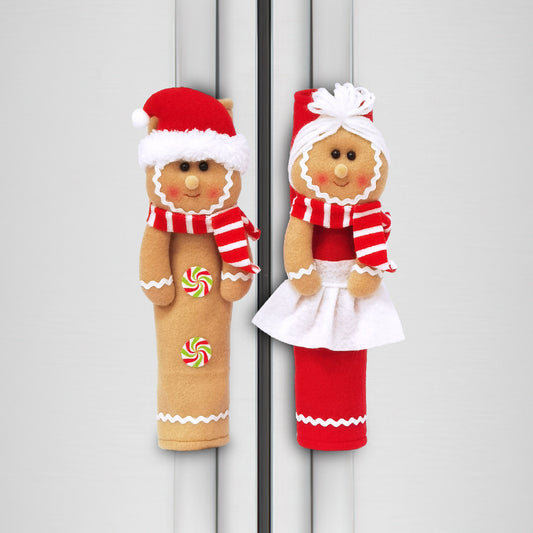 Christmas Decorations Gingerbread Man Fridge Handle Covers Festive Home Decor Xmas Gift