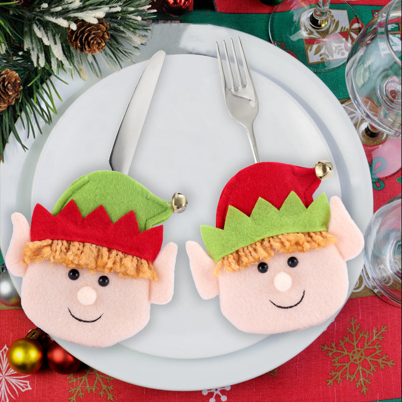 2/4 Pack Christmas Decorations Knife and Fork Lint Elf Covers Xmas Party Cutlery Ornaments Festive Home Decor