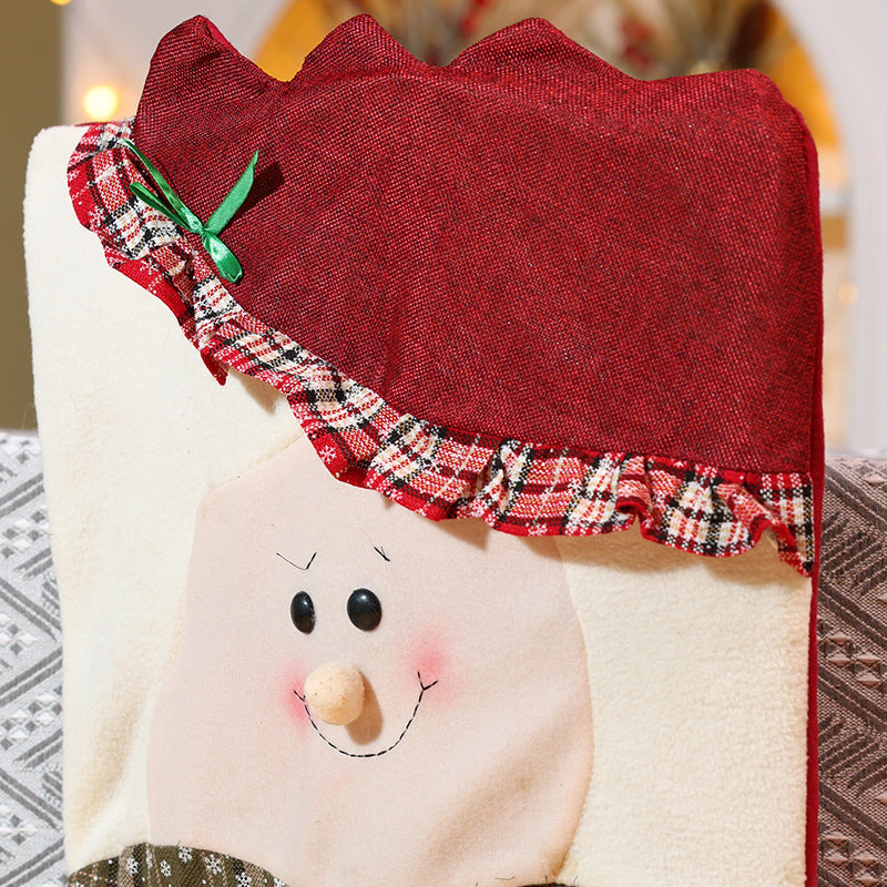 Christmas Chair Covers Decorations Cartoon Santa Dining Ornaments Festive Party Home Decor