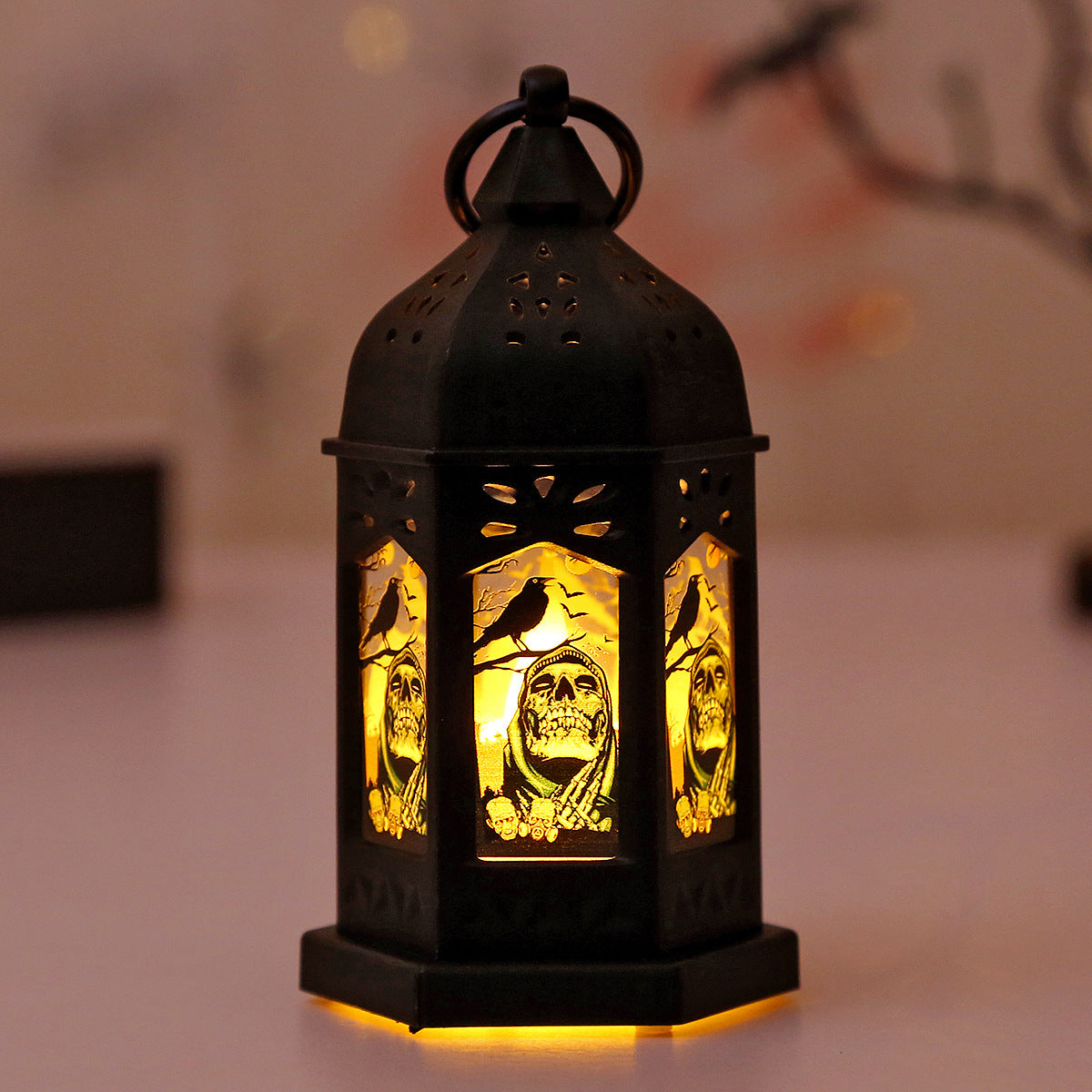 Halloween Decorations LED Pumpkin Lamp Electronic Candle Light Ornaments Holiday Party Supplies Prop Small Night Light Table Decoration