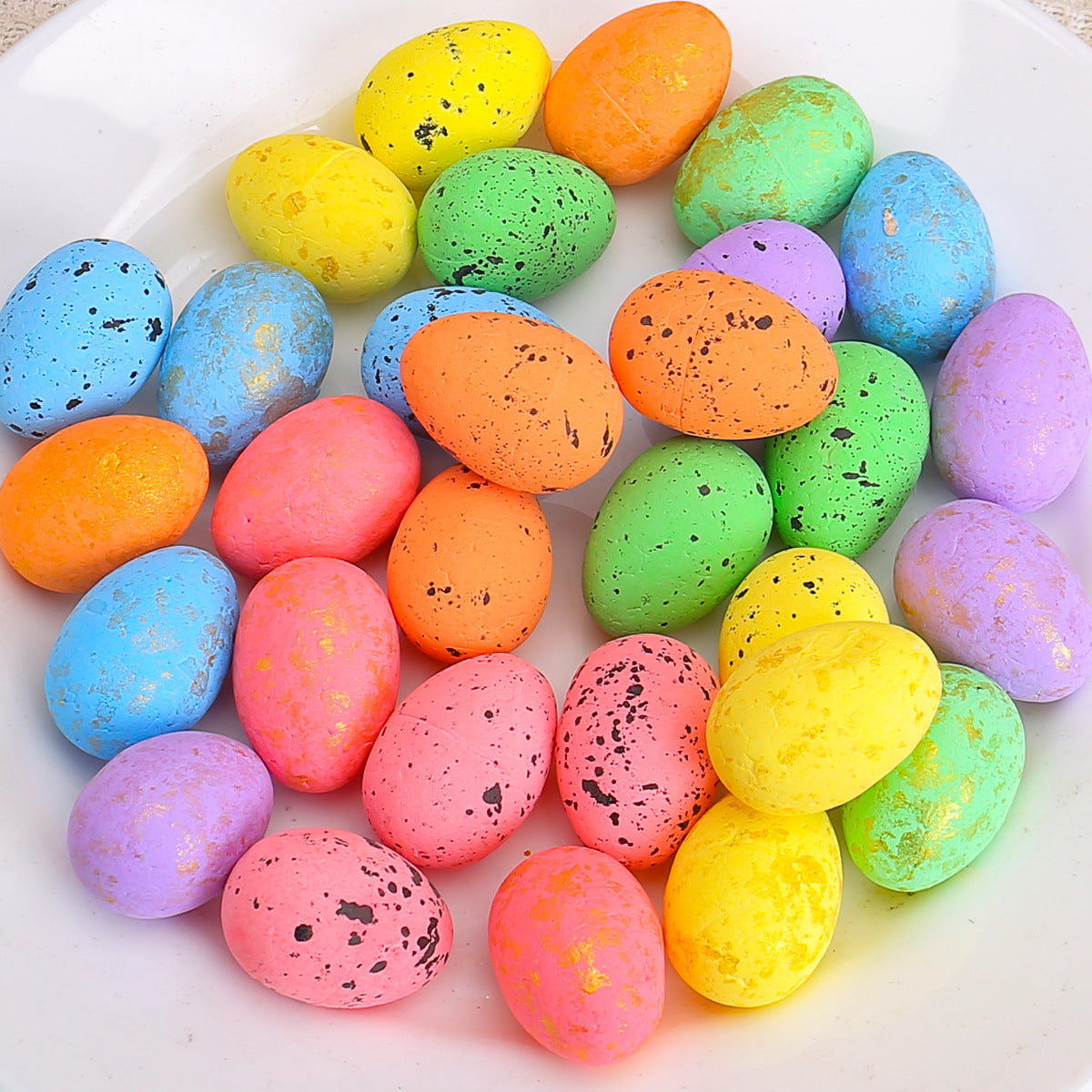 18PCS Foam Easter Eggs Holiday Party Decorations Artificial Spot Egg Gift Bag