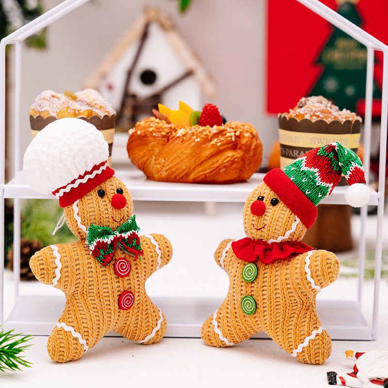 2Pack Ginger Man Pendants Christmas Tree Hanging Gingerbread Man Doll Ornaments Xmas Decorations
