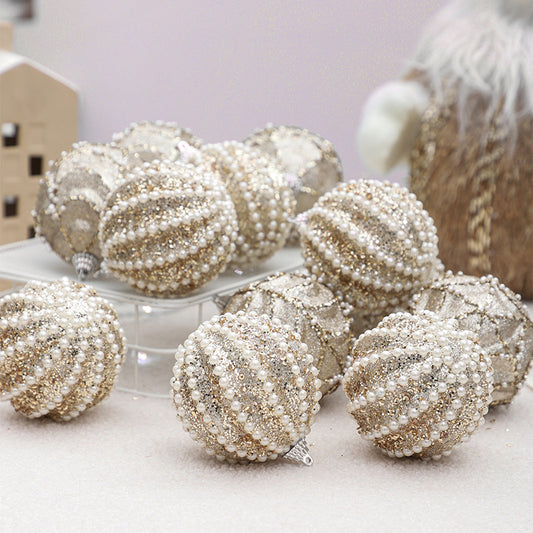 Christmas Decorations Bead Painted Foam Christmas Ball Set Xmas Tree Pendant Holiday Hanging Ornament 12PCS 8cm/3.1in