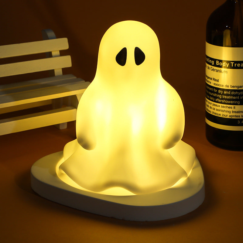 2Pack Halloween LED Night Lamp Ghost Pumpkin Candle Light Ornaments Room Pub Table Decoration