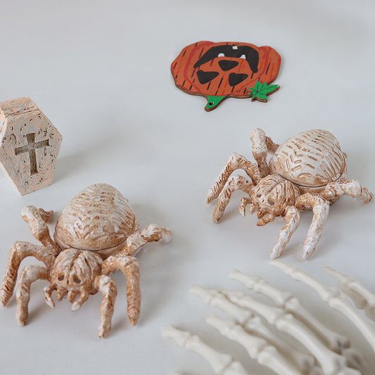 2Pack LED Spider Light Spooky Skull Night Lamp Table Ornaments Halloween Decorations Pub Ambient Lighting Party Props Gifts